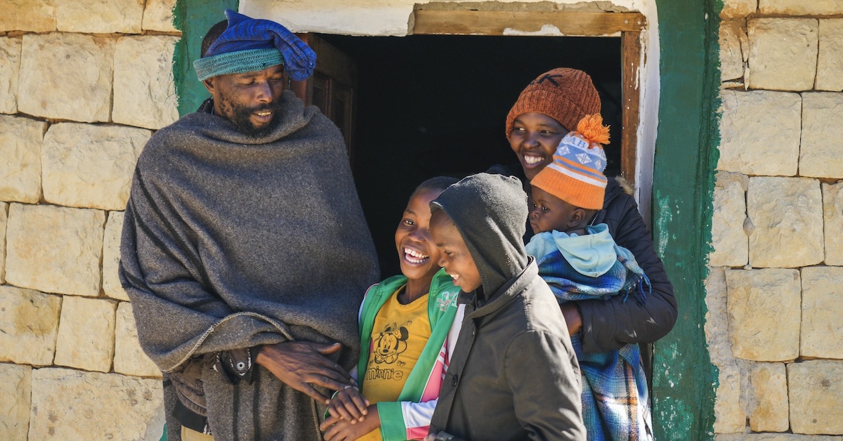 family-in-lesotho-house